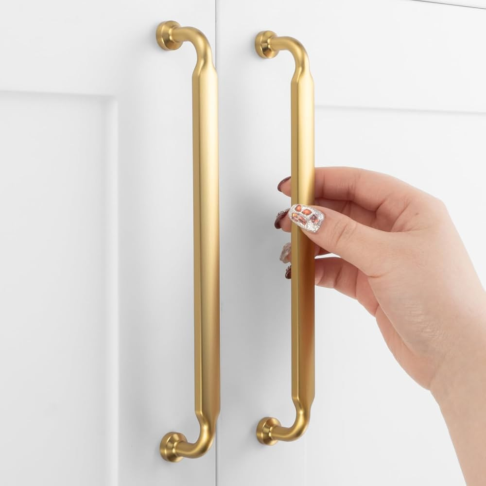 5 Pack, 7-1/2 Inch(192mm) Hole Centers, Brushed Gold Kitchen Cabinet Handles ZP2302 | Footed Cabi... | Amazon (US)