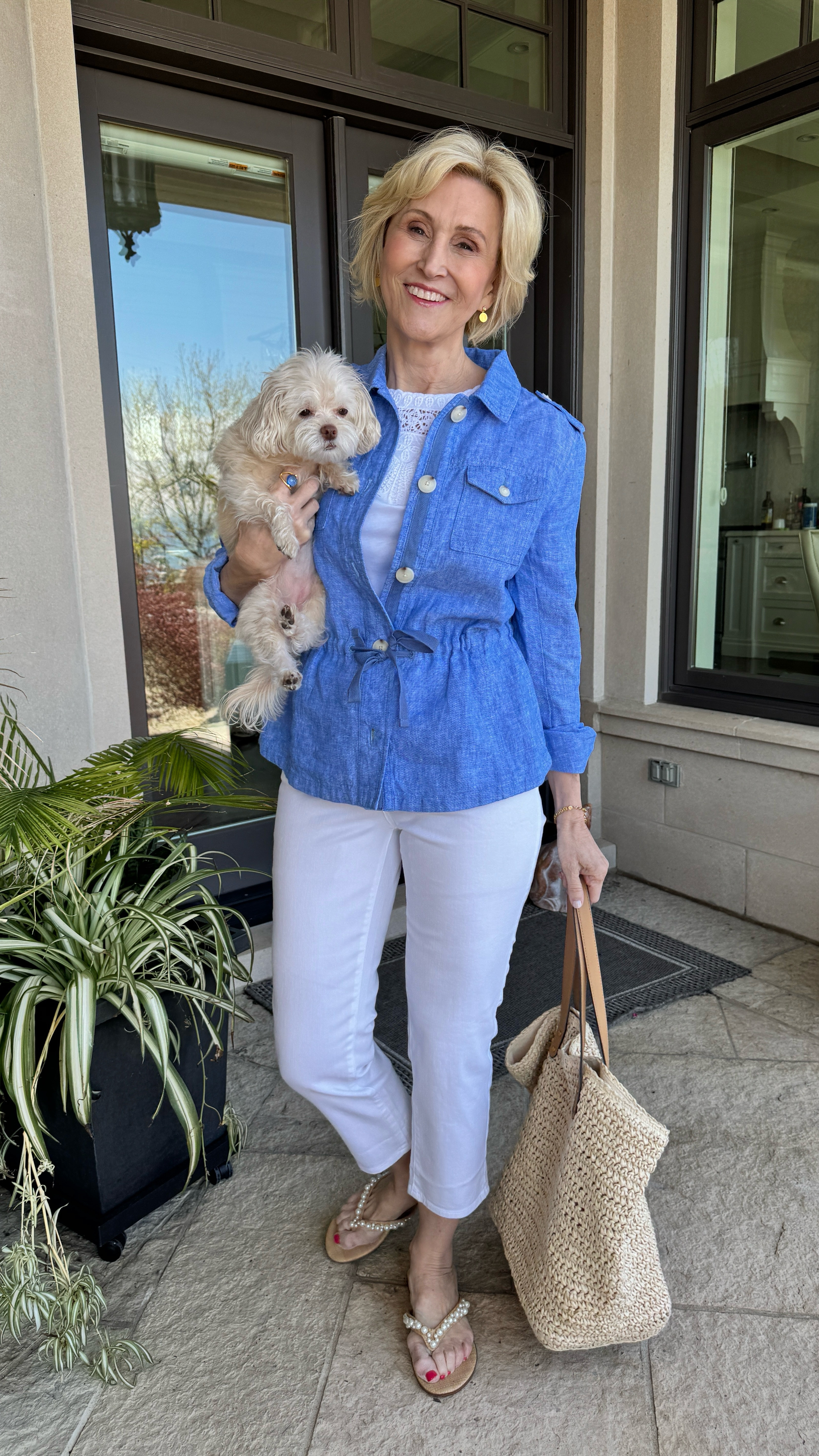 This only linen jacket from @talbots is the perfect addition to your summer wardrobe. It’s lightweight, airy and perfect for those balmy summer days.
☀️🩵


#LTKOver40 #LTKSeasonal #LTKStyleTip