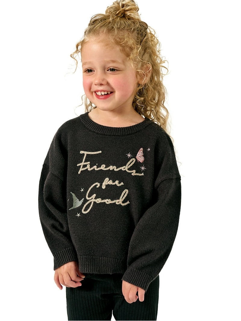 Modern Moments Toddler Girl Wicked Affirmation Sweater, Sizes 12 Months - 5T | Walmart (US)