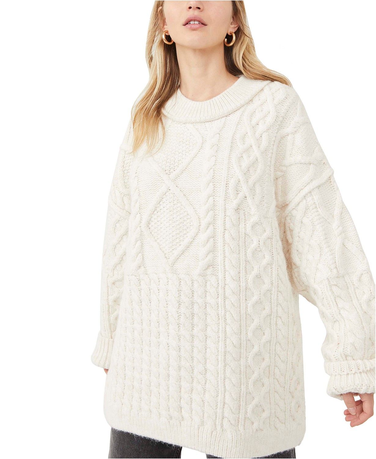Free People Leslie Cable-Knit Sweater & Reviews - Sweaters - Women - Macy's | Macys (US)