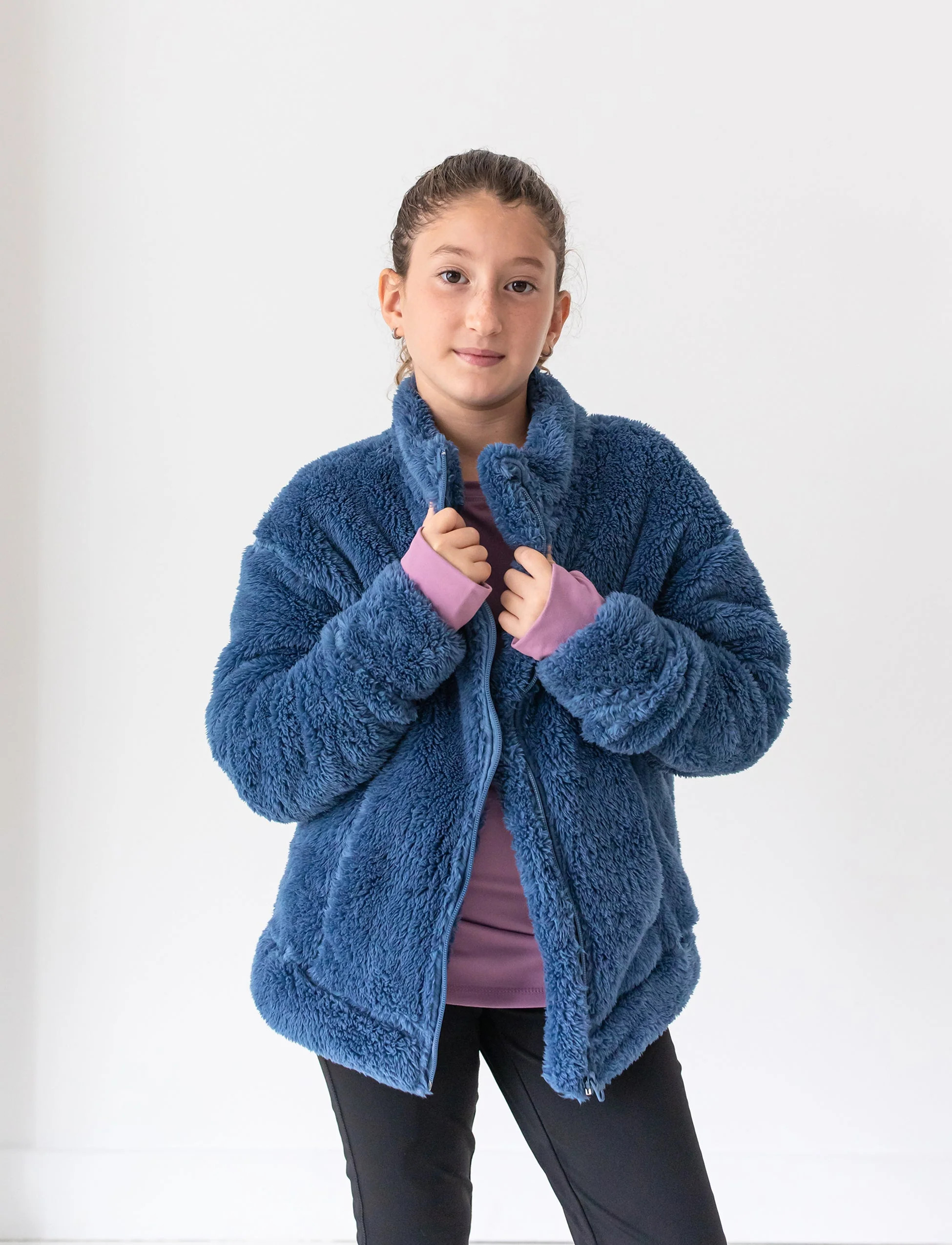 GIRLS COZY UP SHERPA JACKET – Jill Yoga Intl | Jill Yoga