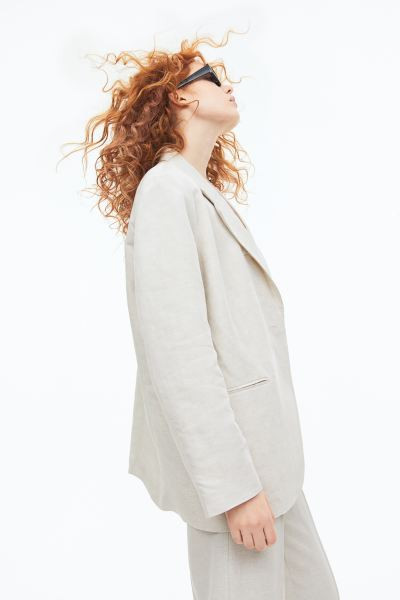 Single-breasted Linen-blend Jacket | H&M (US + CA)