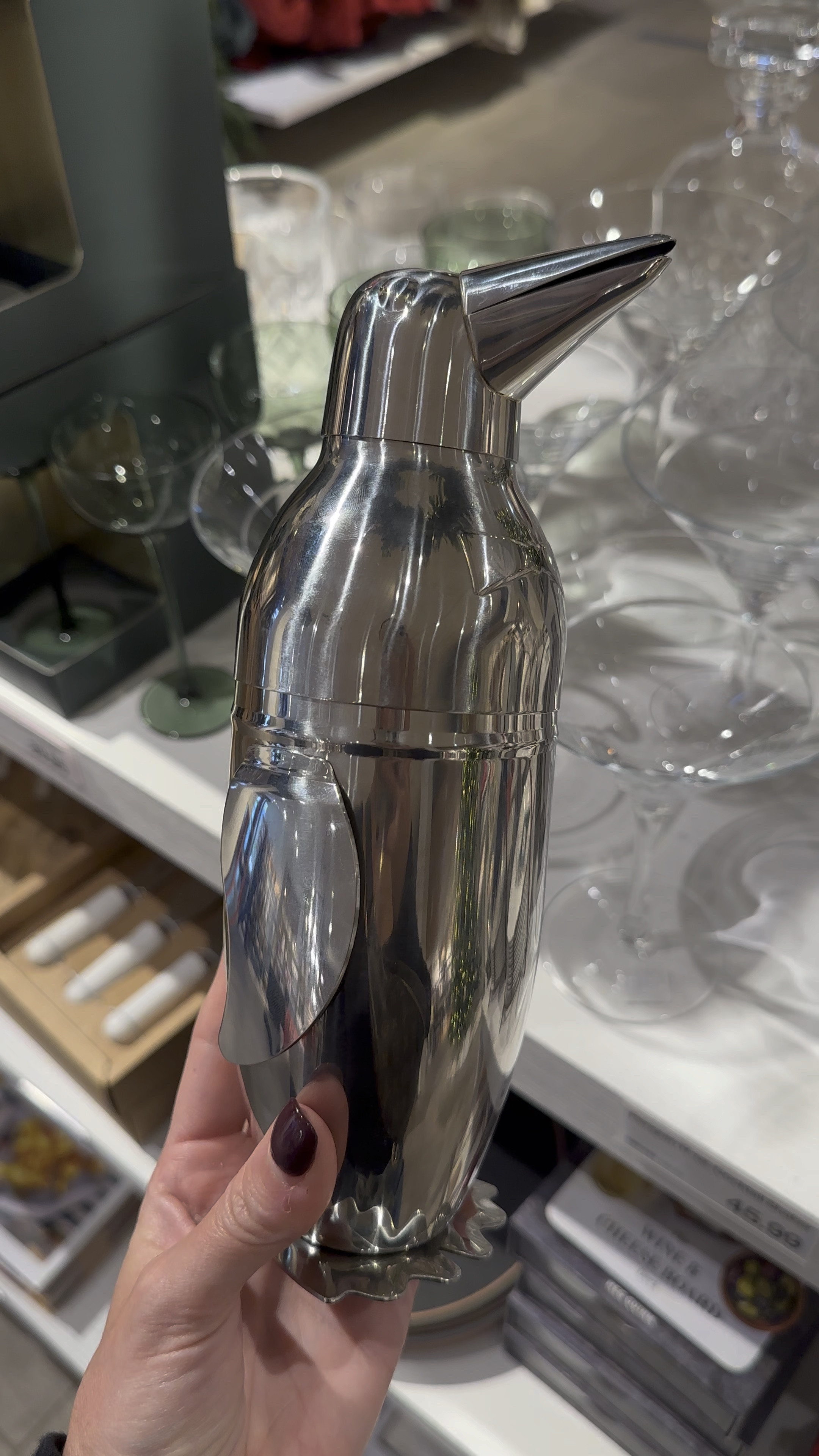 The CUTEST penguin cocktail shaker. He even has a bow tie 

Holiday cocktail - cocktail shaker - holiday bar cart - holiday gifts 

#LTKhome #LTKHoliday