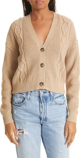 Cable Knit Cotton & Cashmere Cardigan | Nordstrom