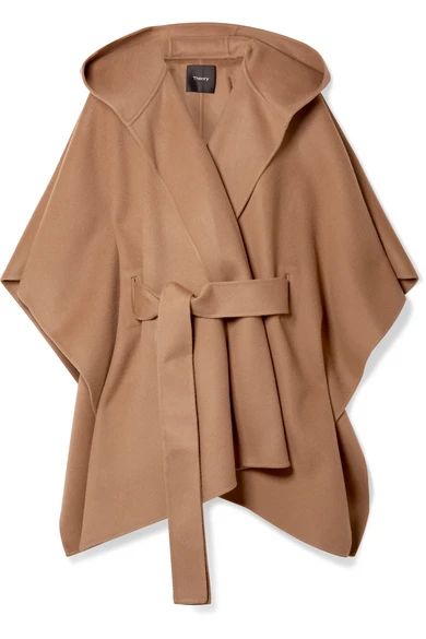 New Divide belted hooded wool and cashmere-blend poncho | NET-A-PORTER (US)