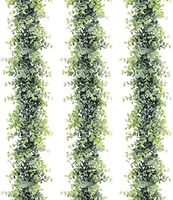 COCOBOO 3 Pack Artificial Eucalyptus Garland, Artificial Vines Faux Eucalyptus Greenery Garland W... | Amazon (US)