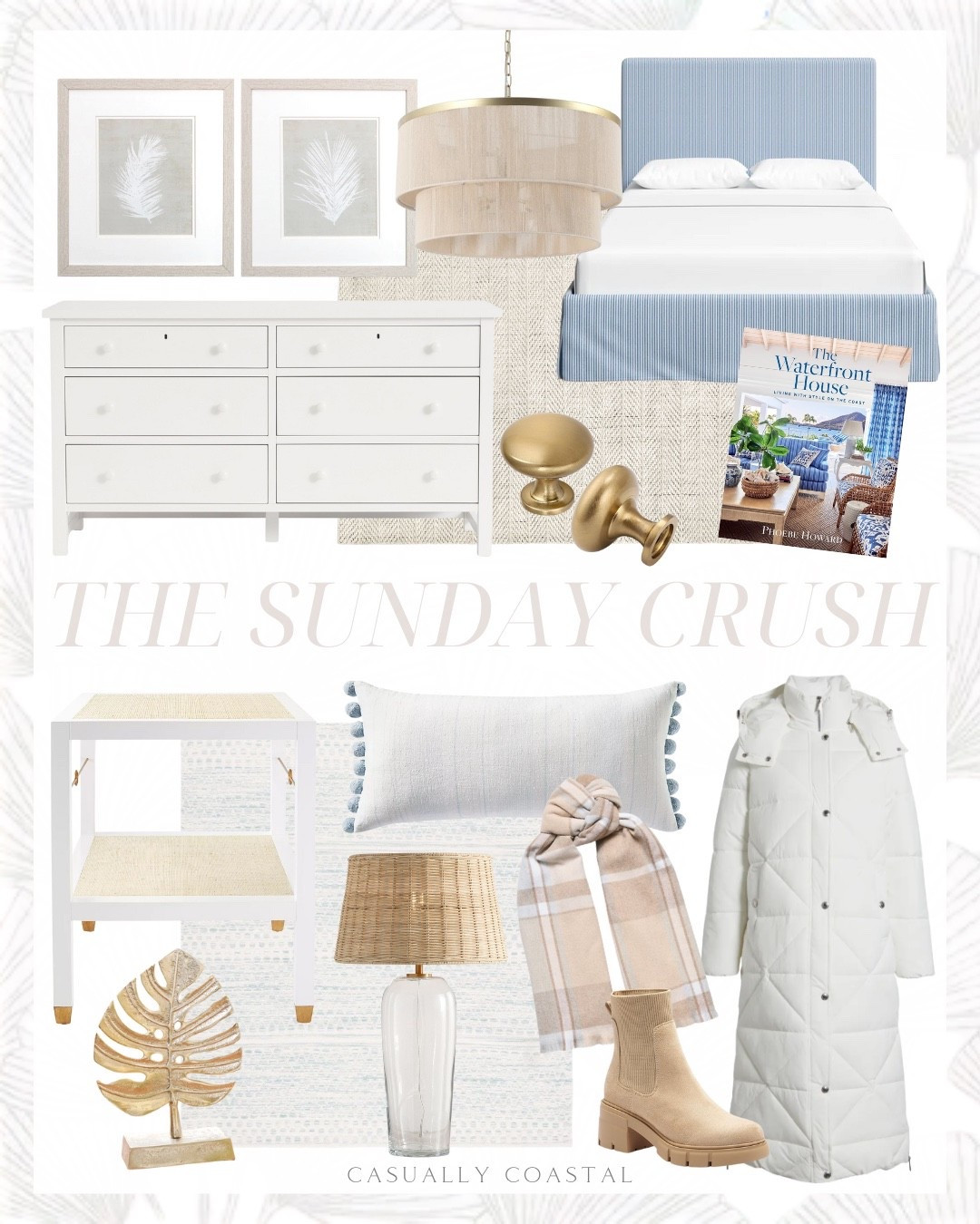 The Sunday Crush! 

Coastal home decor, coastal bed, coastal rug, coastal wall art, coastal lamp, coastal book, winter coat, winter scarf, wayfair bed, wayfair rug, Serena & lily side table, quilted puffer coat, white puffer coat, neutral plaid scarf, chunky block heel Chelsea boots, Amazon boots, coastal pillow cover, pottery barn rug, neutral rug, ivory rug, performance rug, 8x10 rug, 5x8 rug, framed wall art, 6 drawer dresser, pottery barn dresser, brass knobs, upholstered slipcover bed, wool and cotton rug, 6 light dimmable drum chandelier, woven table lamp, The Waterfront House, decor book, metal gold palm leaf, winter sweater, coastal sweater 

#LTKHome #LTKFindsUnder100 #LTKSaleAlert