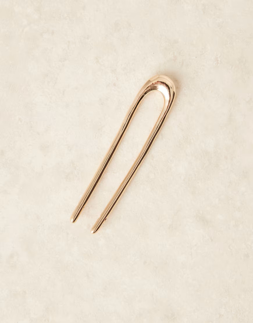 ASOS DESIGN french hair pin in gold tone | ASOS (Global)