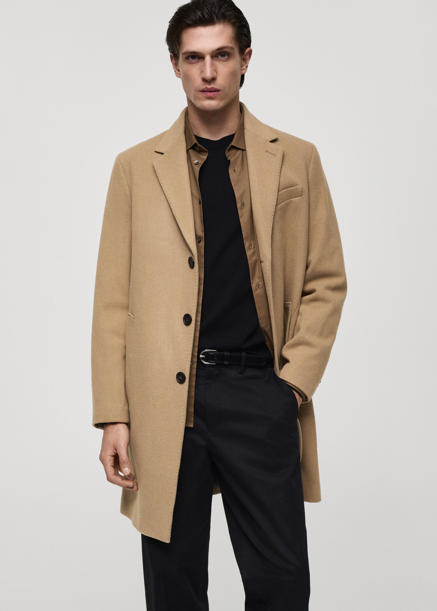 Long recycled wool coat - Men | MANGO USA | Mango (US/MX/AU)