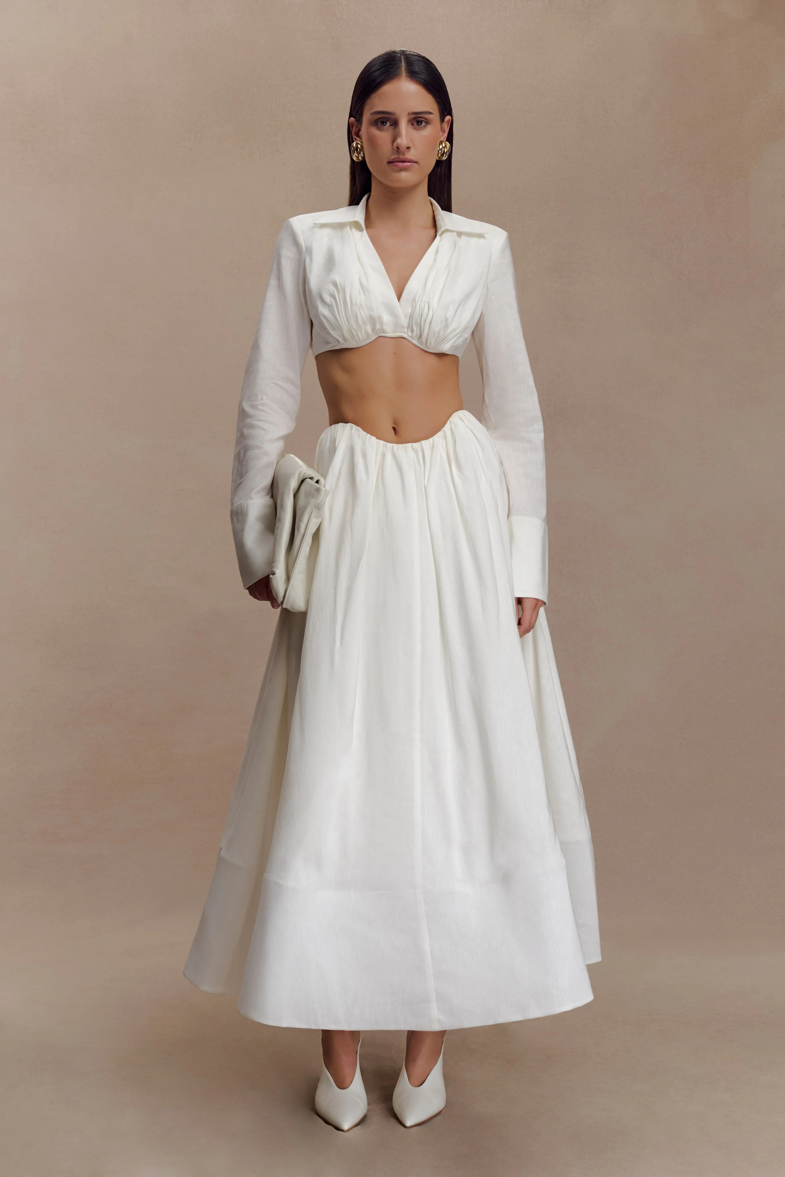 Greta Shirt Bra - White | MESHKI US