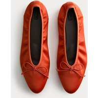 M&S Satin Flat Ballet Pumps Orange | Marks & Spencer (UK)