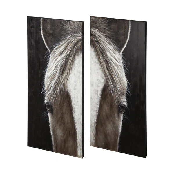 Equus Diptych - 2 Piece Unframed Painting on Wood | Wayfair Professional