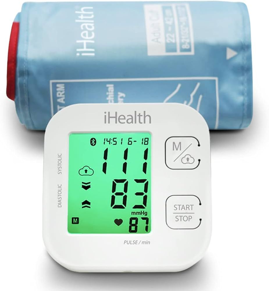 iHealth Track Smart Upper Arm Blood Pressure Monitor, Adjustable Cuff Large Arm Friendly, Bluetoo... | Amazon (US)