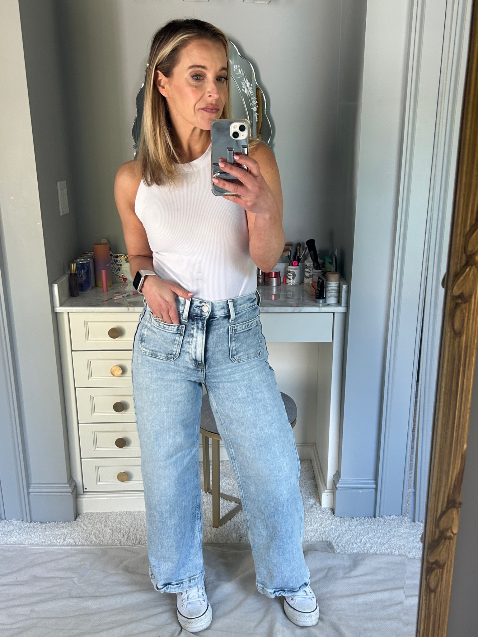 I could wear this uniform all day everyday. 

Denim trends - spring jeans - wide leg jeans - white tank top - platform sneakers 

#LTKunder100 #LTKFind #LTKstyletip