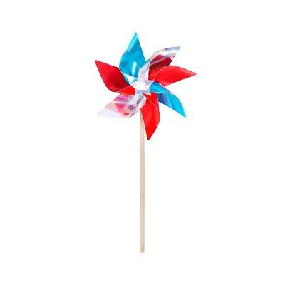 20" Pinwheel Foil Color Block Red Blue and Iridescent White - Sun Squad™ | Target