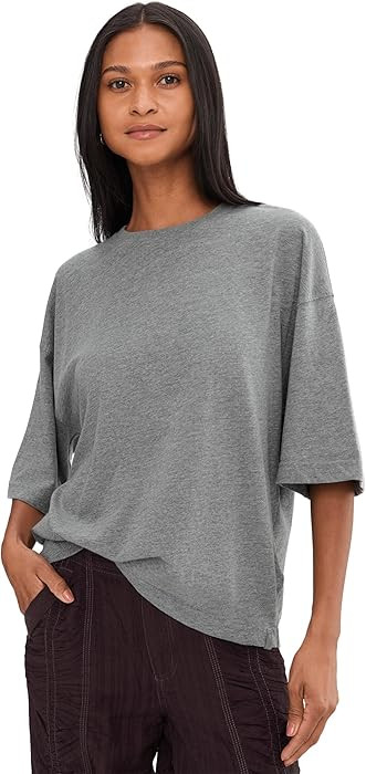 Free People Women's Perfect Oversized Tee, Heather Grey, L at Amazon Women\u2019s Clothing store | Amazon (US)