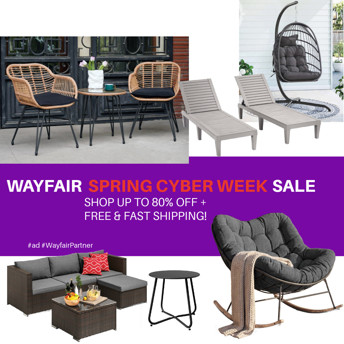 #ad If warm weather has you wanting to enjoy your backyard or patio to the fullest, Wayfair’s Spring Cyber Week Sale is your moment! 🌞 Score up to 80% off plus free shipping sitewide on everything from stylish patio sets to cozy loungers and garden accents. Now’s the time to upgrade your outdoor space with fire pits, dining sets, and decor that make every sunny day feel like a mini-vacation. Don’t hesitate to shop, your dream backyard is just a click away! 🪴✨@‌wayfair #WayfairPartner #Wayfair 

 #LTKSeasonal #LTKHome #LTKSaleAlert