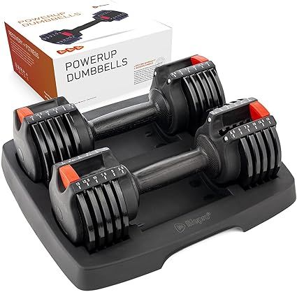 Lifepro 15lb Adjustable Dumbbell Set - Home Workout Equipment, Adjustable Weights for Strength Tr... | Amazon (US)