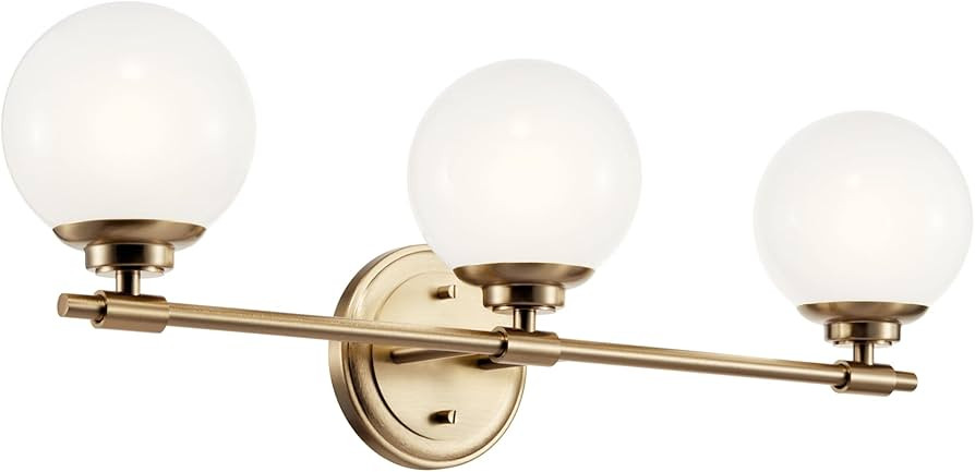 KICHLER Benno 3-Light Vanity, Modern Light with Opal Glass in Champagne Bronze, for Bathroom or P... | Amazon (US)