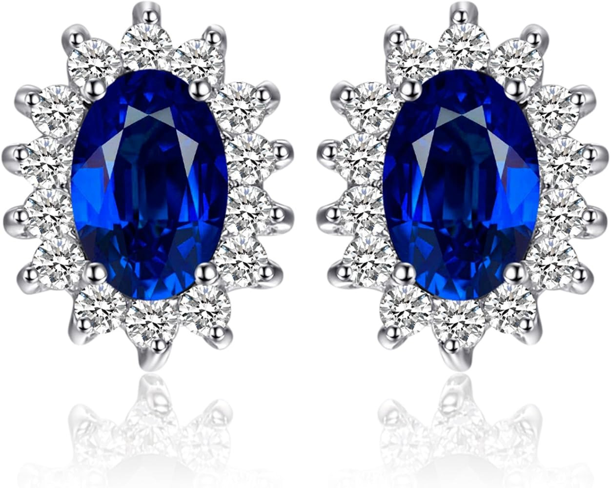 JewelryPalace Princess Diana Kate Middleton Class Gemstone Birthstone Cleated Sapphire Simulated ... | Amazon (US)