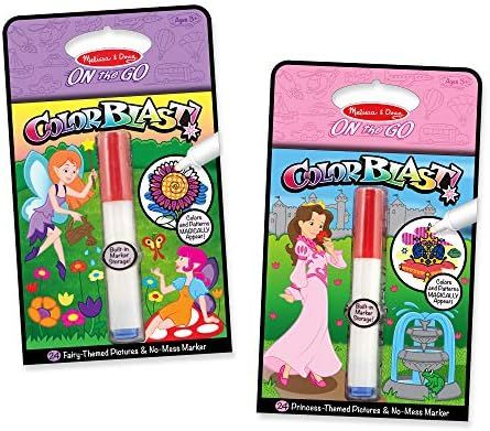 Melissa & Doug On the Go ColorBlast! Princess and Fairy Color-Reveal Coloring Books, 2-Pack | Amazon (US)