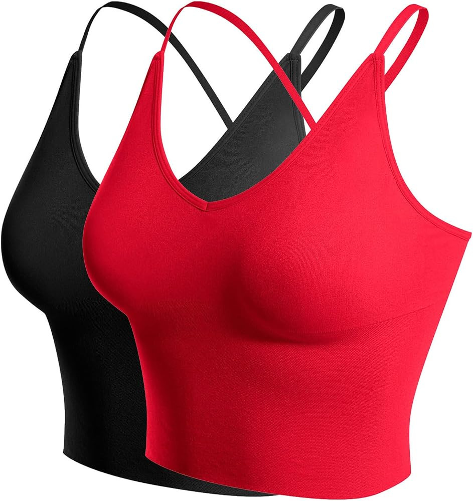 Design by Olivia Women's Longline Sports Bra Padded Workout Yoga Tank Top Gym Running Fitness Cro... | Amazon (US)