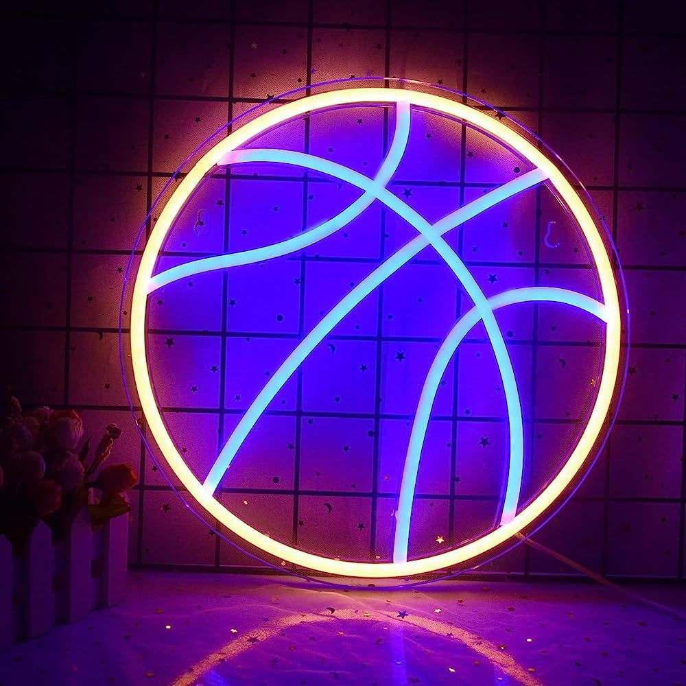 Basketball Neon Signs Sport Neon Light Led Sign Neon Sign for Bedroom Led USB Powered Switch Ligh... | Amazon (US)
