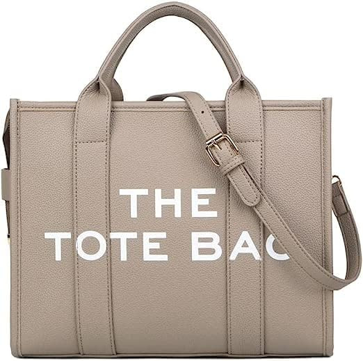 The Tote Bag for Women, PU Leather Tote Bag, Shoulder, Crossbody, or Handheld Bag for School, Off... | Amazon (US)