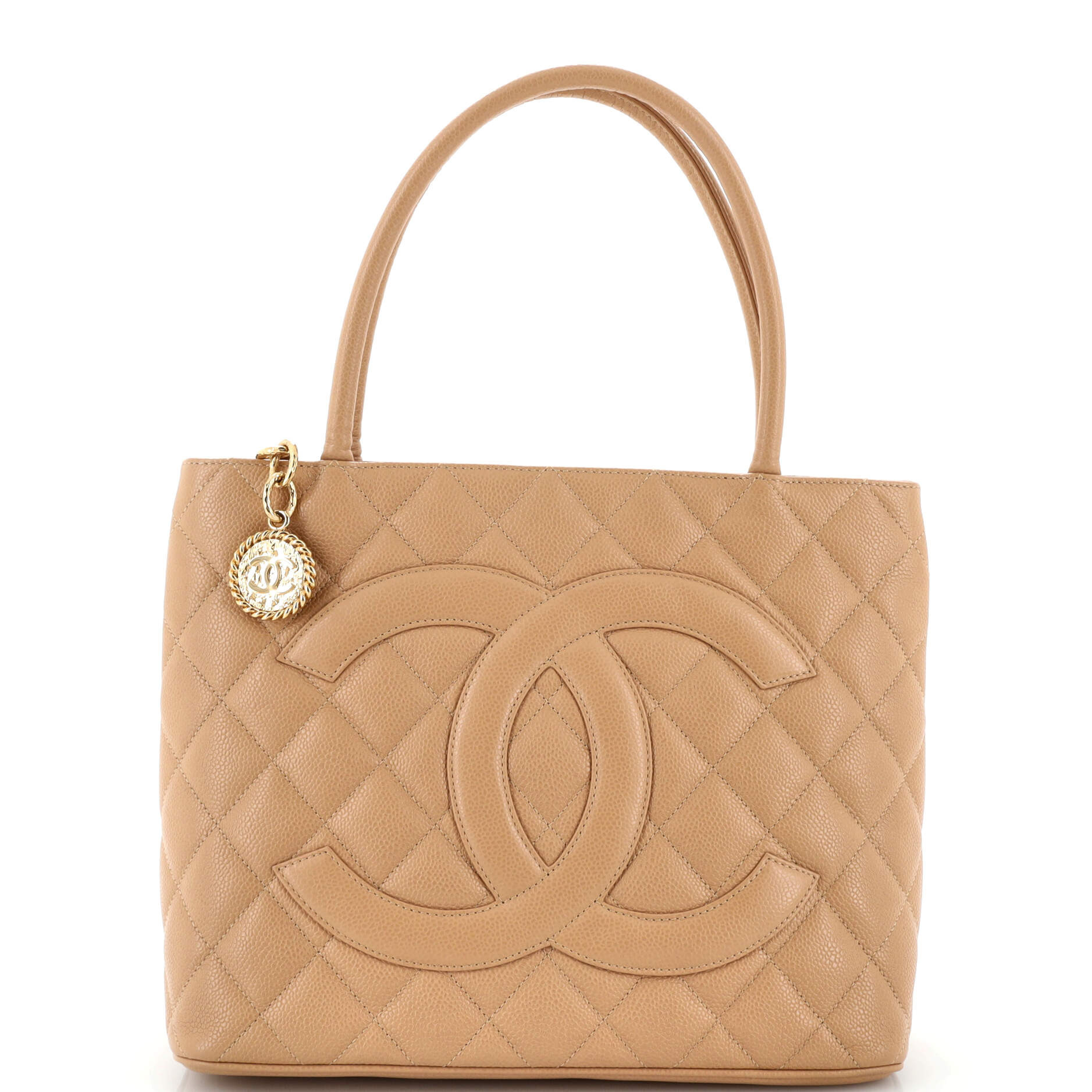 Medallion Tote Quilted Caviar | Shop Simon