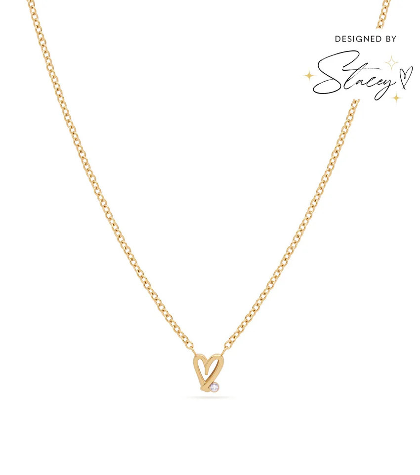 Stacey's Stories Doodle Heart Birthstone Necklace (Gold) | Abbott Lyon