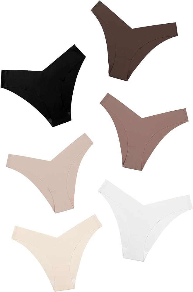 DEANGELMON Women Seamless Bikini Cheeky Underwear Invisible No Show Panties V-Waist Hipster Ladie... | Amazon (US)