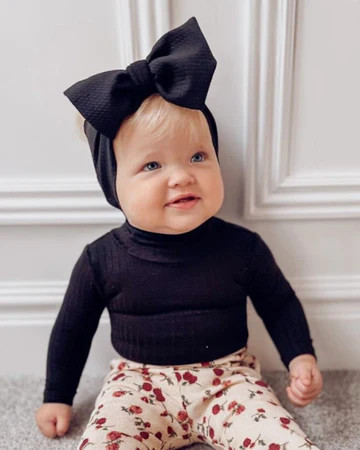 Alaska Ribbed Turtleneck Leotard - Black Rib | Bailey's Blossoms