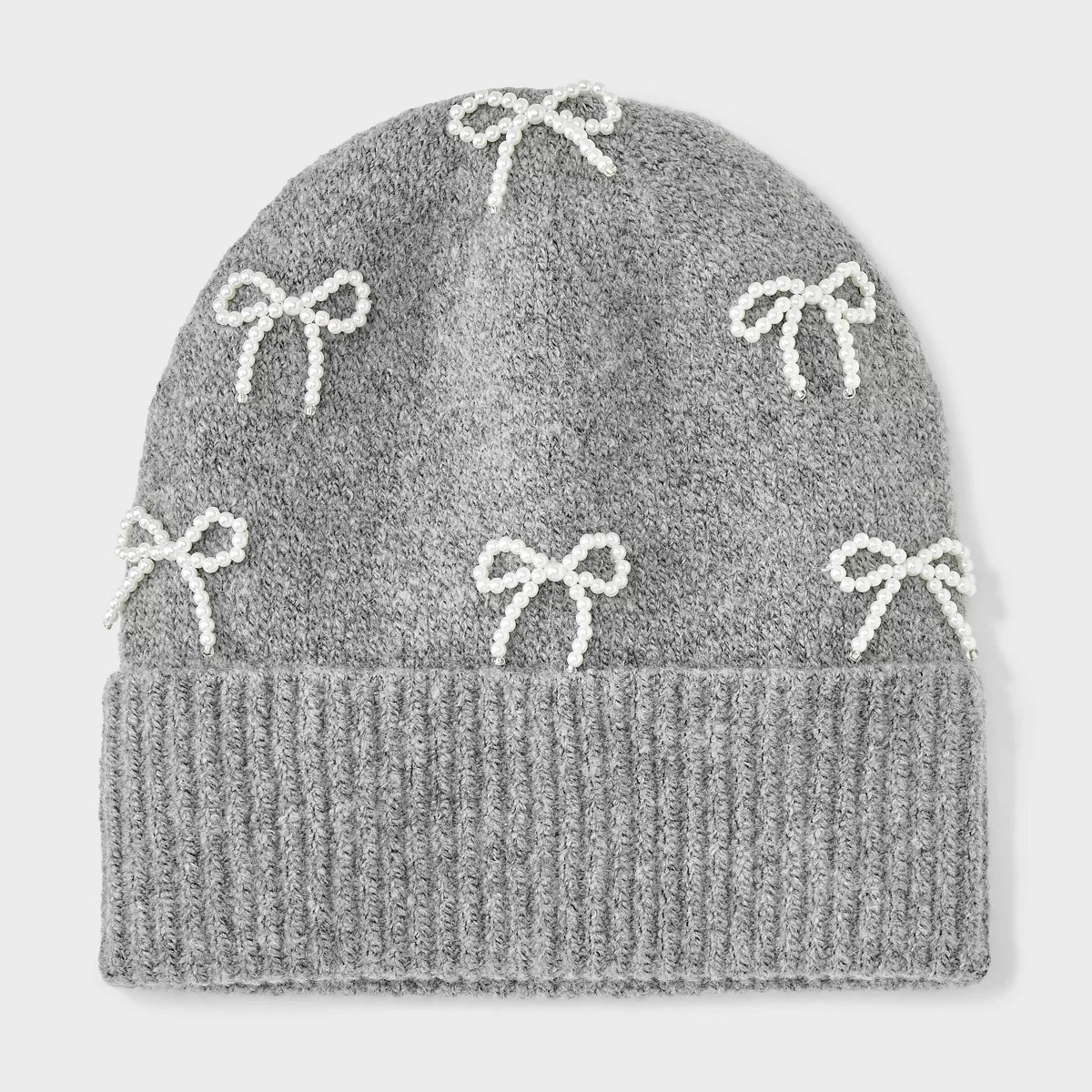 Bow Embellishment Beanie Hat - Wild Fable™ Gray | Target