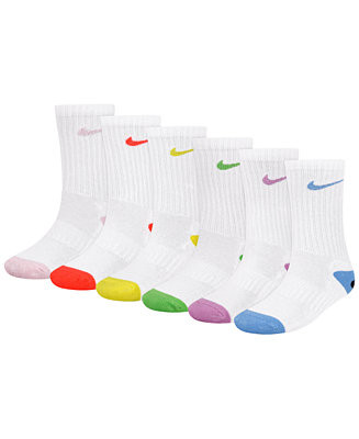 Boys' and Girls' 4-7 Smiley Dri-Fit Crew Socks, 6-Pack | Macy's