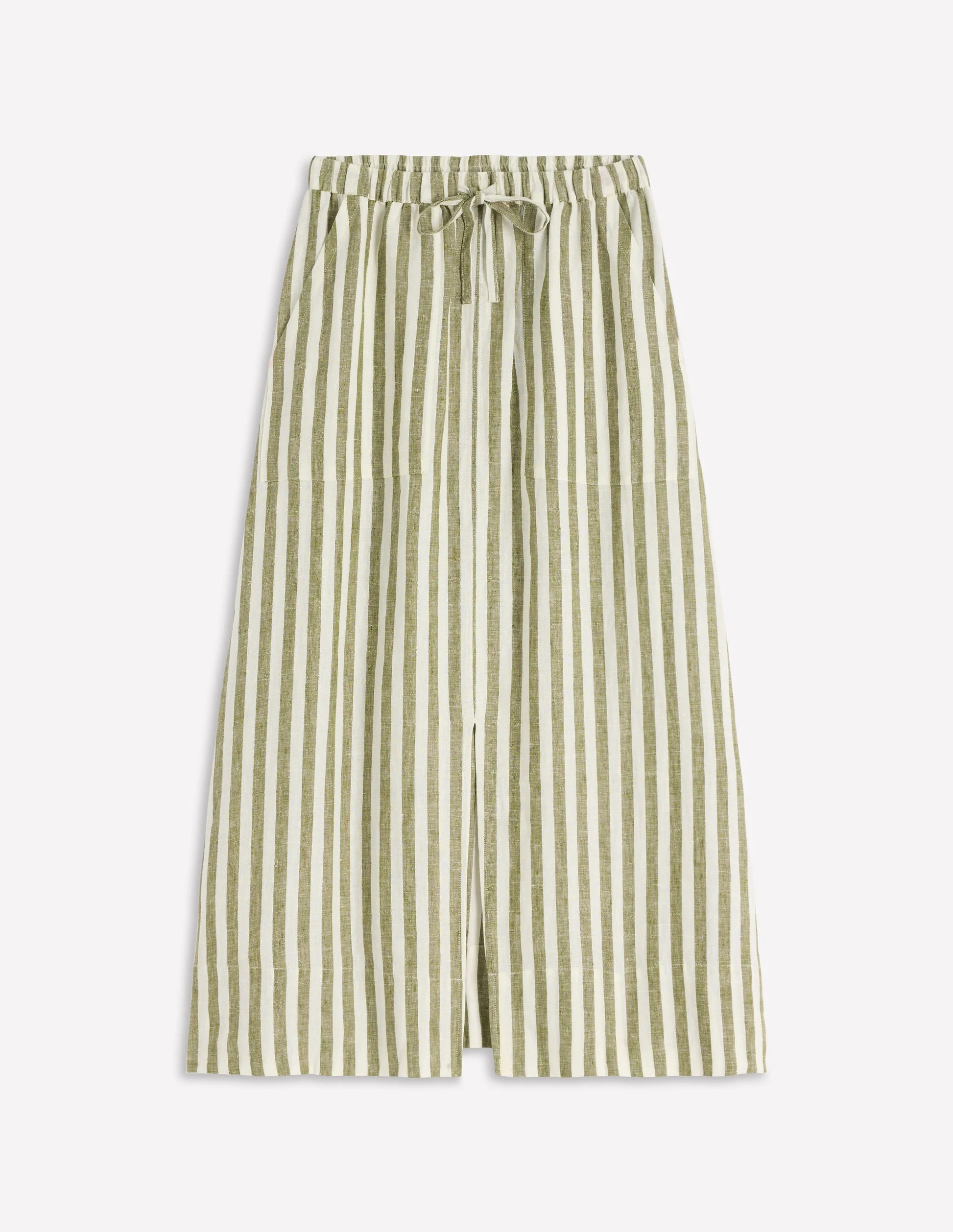 Layla Linen Skirt-Green Stripe | Boden (US)