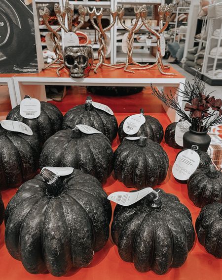 Halloween decor from target, black pumpkins, skull holder for Halloween candy, trick or treat 

#LTKhome #LTKSeasonal #LTKparties