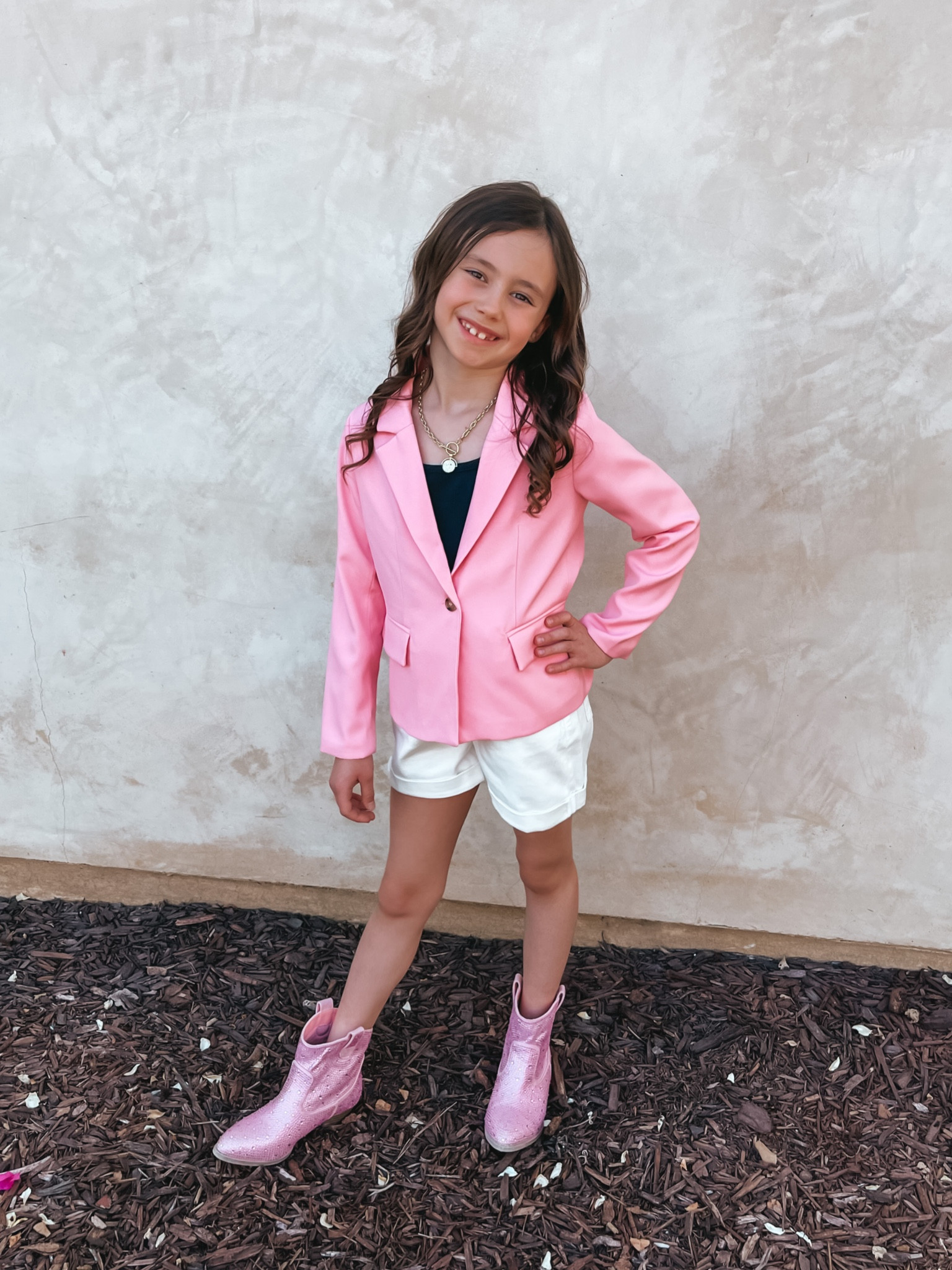 Girl’s pink blazer with black tank, white shorts and pink boots.

#girlsoutfit #gootd #kootd #girlsbusinesslook #pinkblazer #pinkboots #whiteshorts #girlslook #madisonwildrose #kristahor #racheltim #sarahli #stylewithmadison #ltkfind #ltkbacktoschool #ltkunder25 #ltkunder100

#LTKkids #LTKshoecrush #LTKfamily