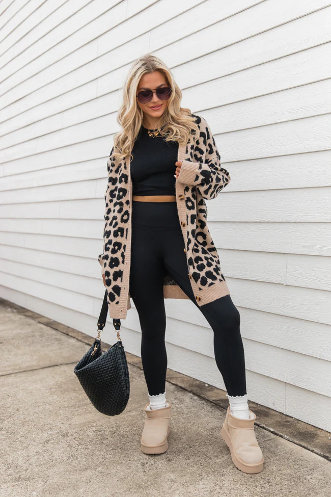 Animal Instincts Leopard Cardigan SALE | Pink Lily