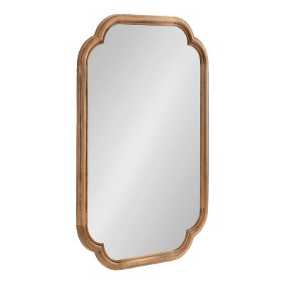 24"x36" Glenby Scallop Wall Mirror Rustic Brown - Kate & Laurel All Things Decor: Traditional Style, No Assembly Required | Target