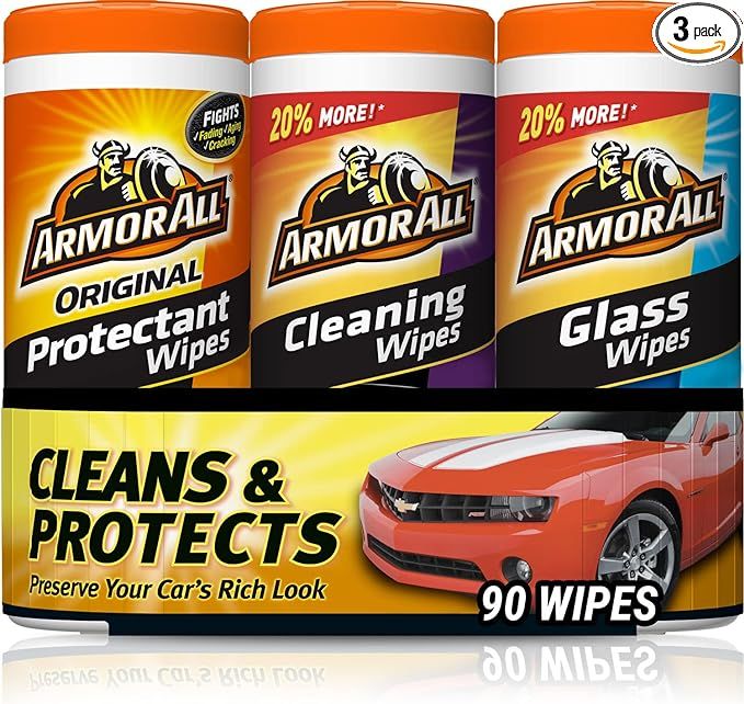 Armor All Protectant, Glass and Cleaning Wipes, Wipes for Car Interior and Car Exterior, 30 Count... | Amazon (US)