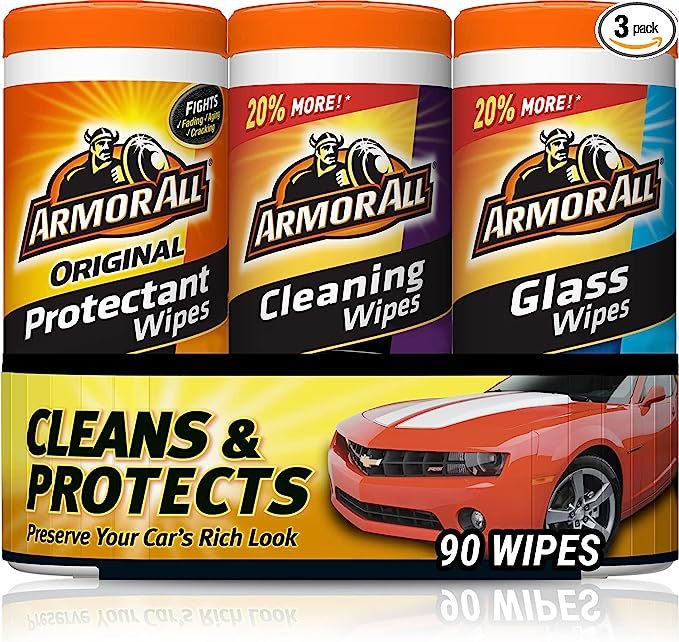 Car Wipes by Armor All Variety Pack, Protectant Wipes, Cleaning Wipes and Glass Wipes, 30 Count E... | Amazon (US)