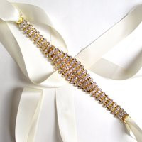 SALE! Gold Twist Rhinestone Bridal Belt Sash or Headband  Custom Satin Ribbon White Ivory  Gold Crystal  Wedding Dress Belt | Etsy (US)