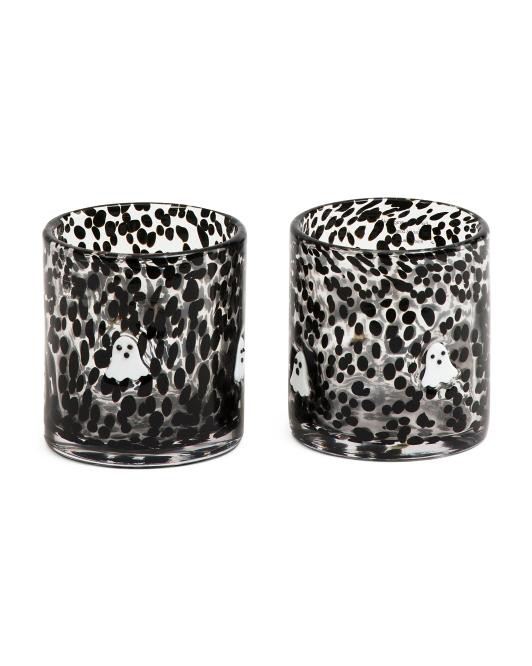Set Of 2 Ghost Confetti Double Old Fashioned Glasses | TJ Maxx