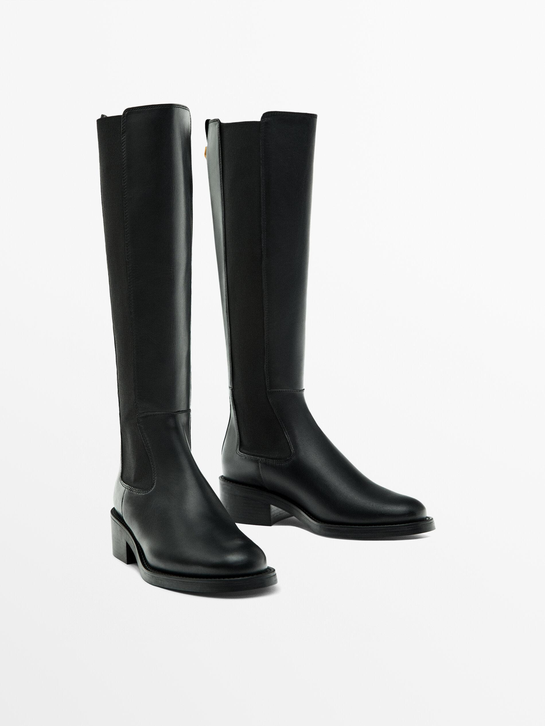 Flat boots with side gores | Massimo Dutti US