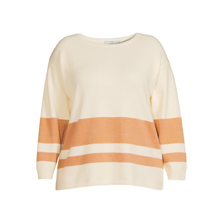 Heart N' Crush Women's Plus Size Colorblocked Sweater | Walmart (US)