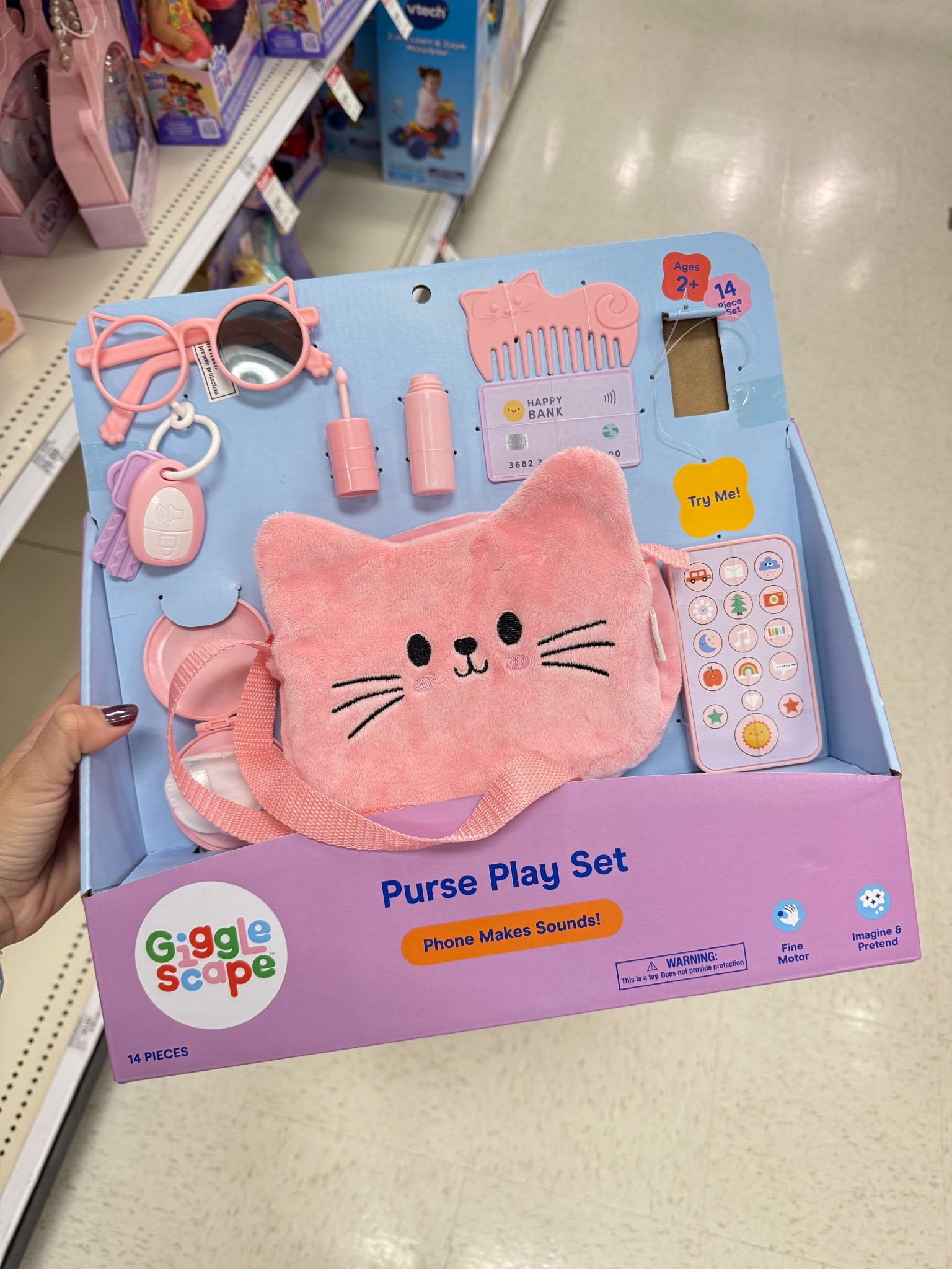 Purse Play Set - Gigglescape™: Fits 14-Inch Dolls, Includes Comb, Lotion, Toy Keys, Sunglasses, and Cell Phone

#LTKHoliday #LTKGiftGuide #LTKKids