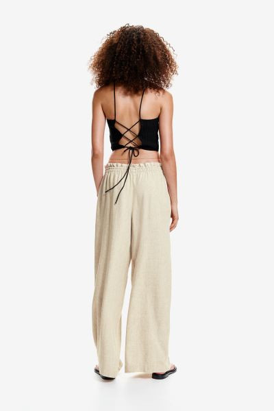 Linen-blend Pull-on Pants | H&M (US + CA)