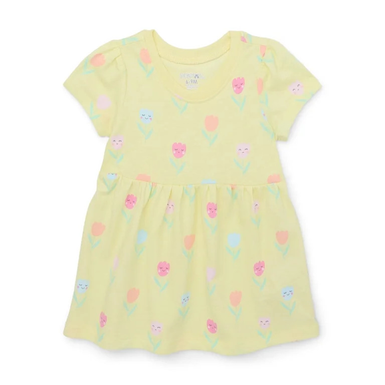 Garanimals Baby Girl Short Sleeve Print Jersey Dress, Sizes 0-24 Months | Walmart (US)