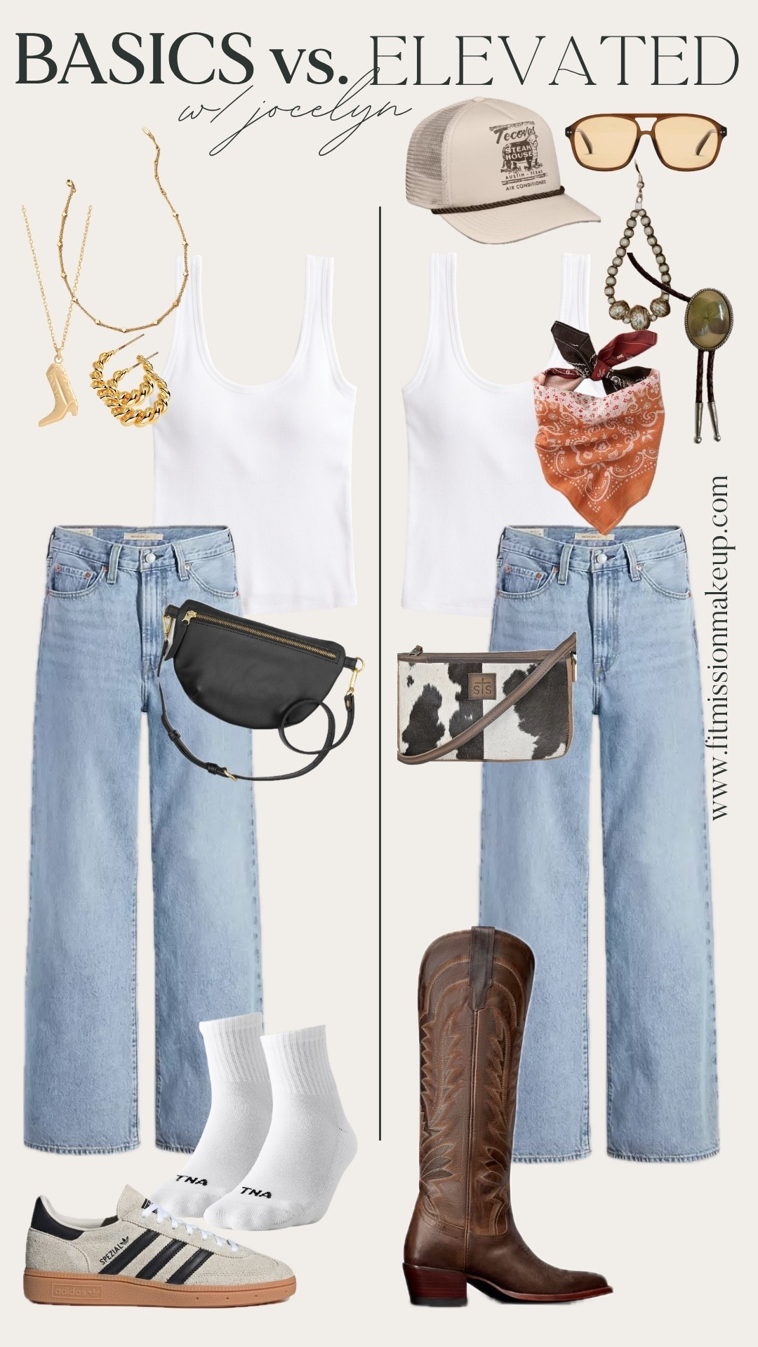 Such a fun and easy way to go from everyday to elevated western by just changing around a few things!!