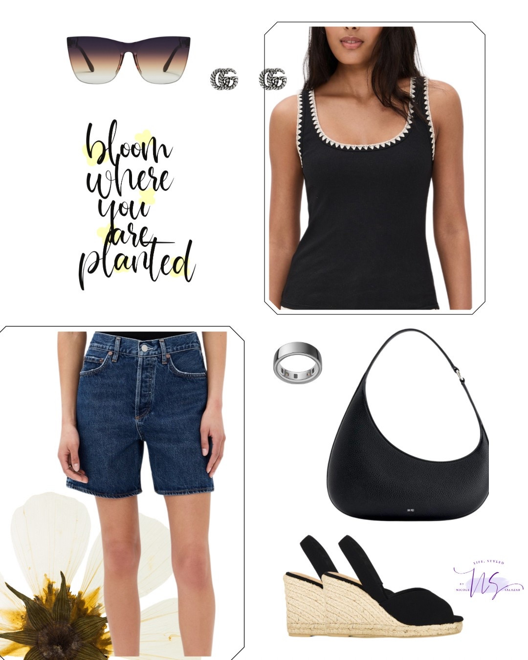 Easy, elevated, and endlessly wearable. This look is your reminder to bloom where you’re planted—and do it in a sleek black tank, walkable wedges, and classic denim.

#LTKClassicStyle #SummerBasics #ChicAndSimple #EspadrilleSeason #BlackBagMoment